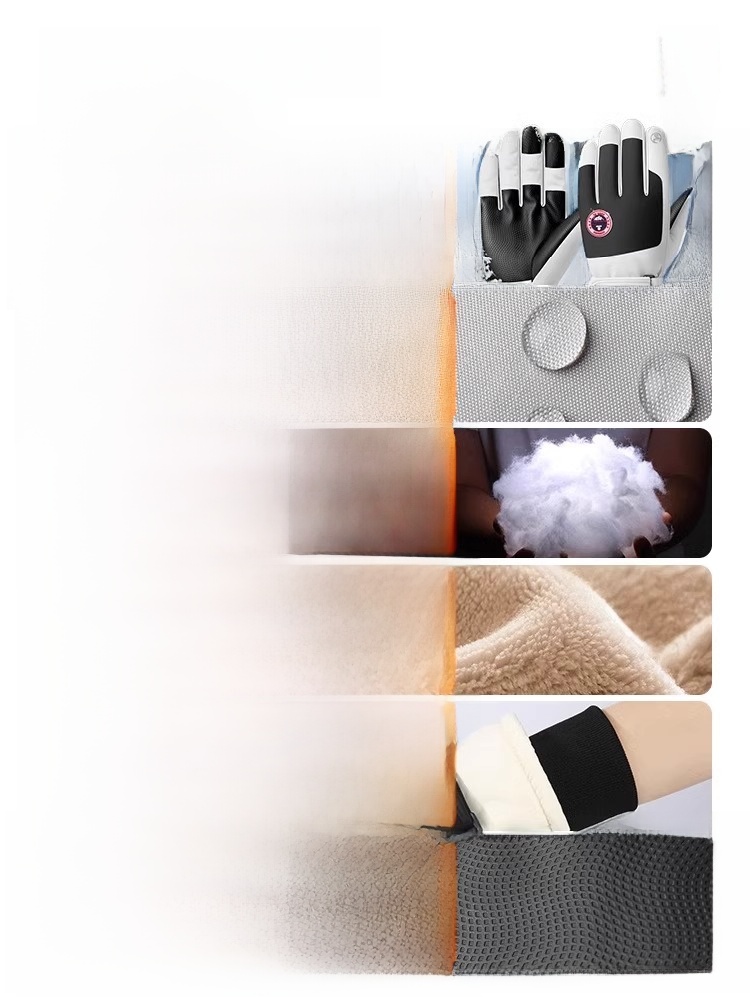 Winter Motorcycle Fleece-lined Rain-Proof and Cold-Resistant Ski Gloves