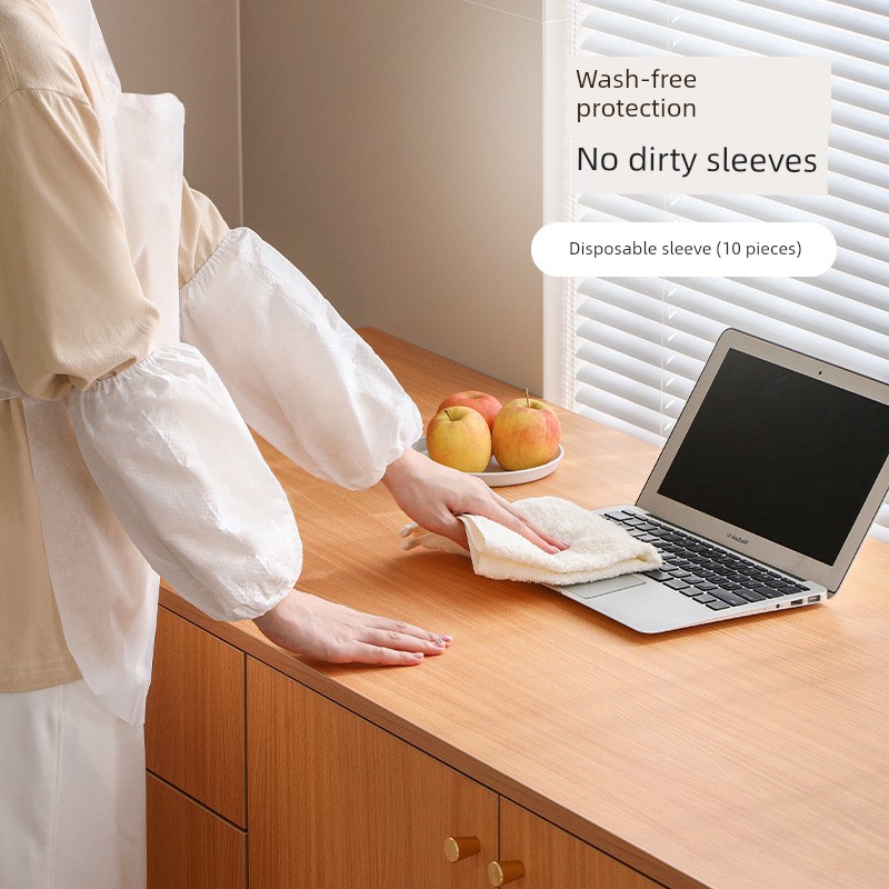 Disposable Non-Woven Sleeve Waterproof and Oil-Proof Kitchen Cleaning Adult Sleeve Head Transparent Thickened Women Anti-dirty Sleeves