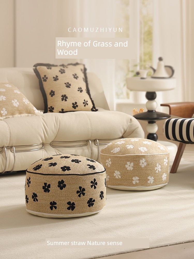 Balcony Stool French Living Room Stool Removable and Washable Bay Window Bean Bag Sofa Tatami Cushion Carpet Floor Seat Cushion