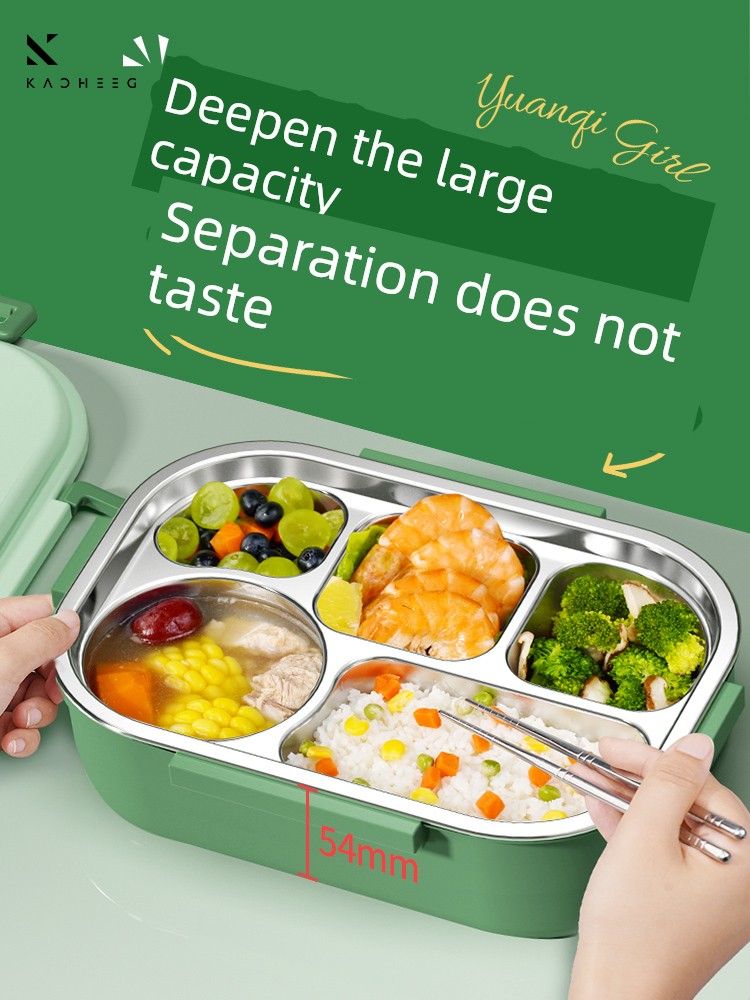 304 Stainless Steel Office Worker Special Lunch Box Separated Portable Thermal Bag Lunch Box High Early Only for Pupils