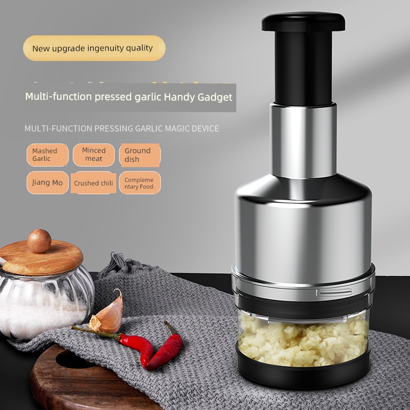Stainless Steel Pressing Cutter Multi-Functional Garlic Press Mash Meshed Garlic Device Kitchen Supplies Handmade DIY Press Chopping Artifact