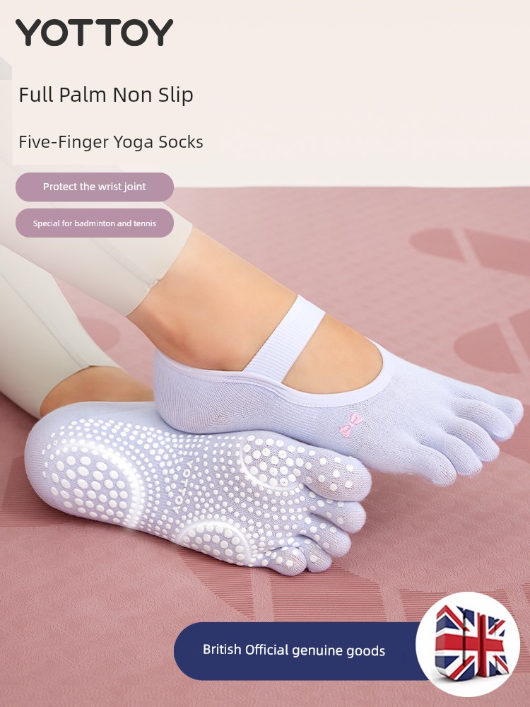 Yoga Socks Pilates Socks Non Slip Professional Female Five Finger Training Fitness Socks Indoor Sports Dance Fall and Winter Split Toe