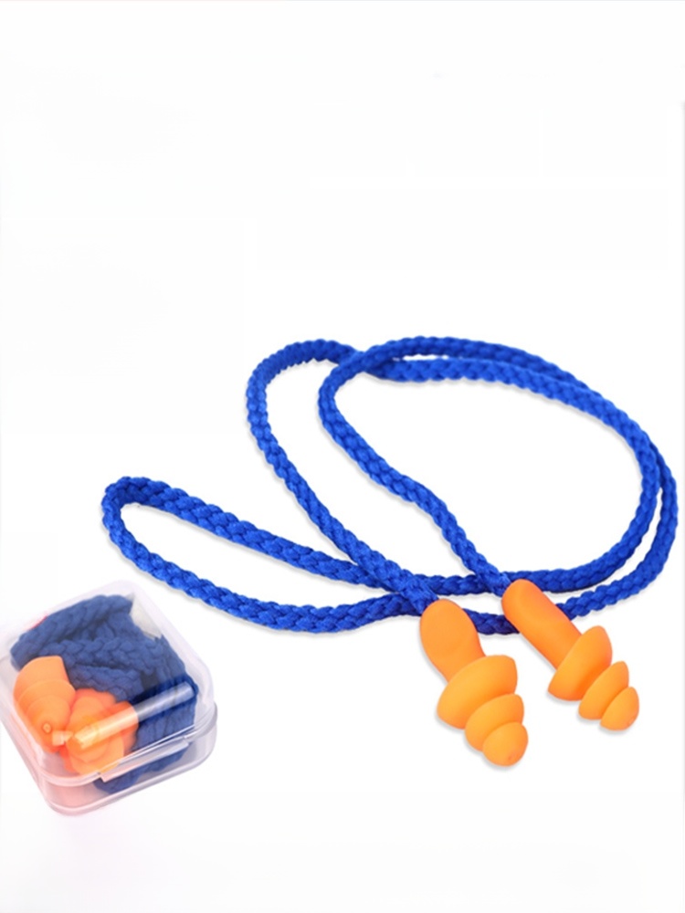 Industrial Workshop Anti-Noise Silicone Mute Earplugs with Wire