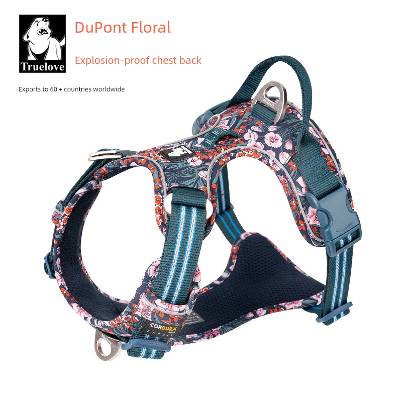 Truelove Dog Hand Holding Rope Walking Dog Chest Strap Small, Medium and Large Dogs Golden Retriever Vest Style Explosion-Proof Dog Chain