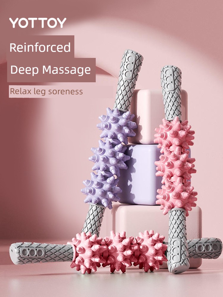 Spiked Club Rolling Leg Depth Massage Roller Gear Massage Bar Fascia Rod Muscle-Relaxing Tool Roller Calf Leg Slimmer