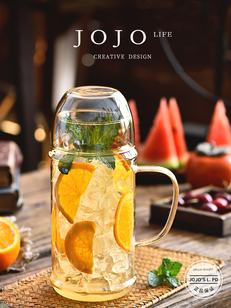 Jojo's L. Pd. Year. Cold Water Bottle Heat-Resistant Borosilicate Glass Explosion-Proof with Lid Water Pitcher | Year Old