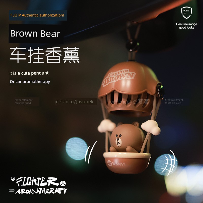Line Hot Air Balloon Car Aromatherapy Rearview Mirror Decoration Classy Car Hanging Decorations Pendant Boys and Girls Pendant