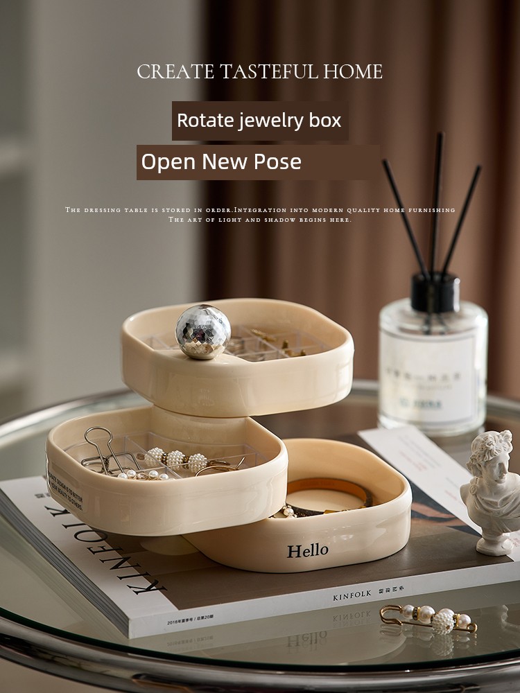 Rotatable Hand Jewelry Delicate Anti-Oxidation Storage Box