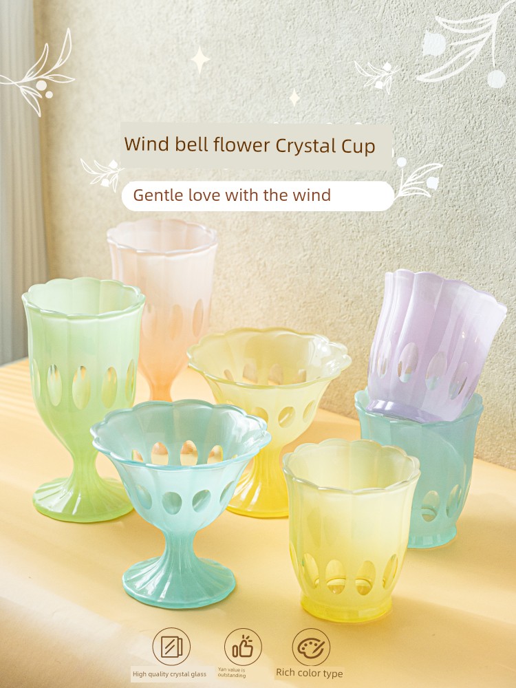 Tree Can Wind Bell Flower Glass Goblet Good-looking Creative Wine Glass Girl Cute Household Drinking Cup Set