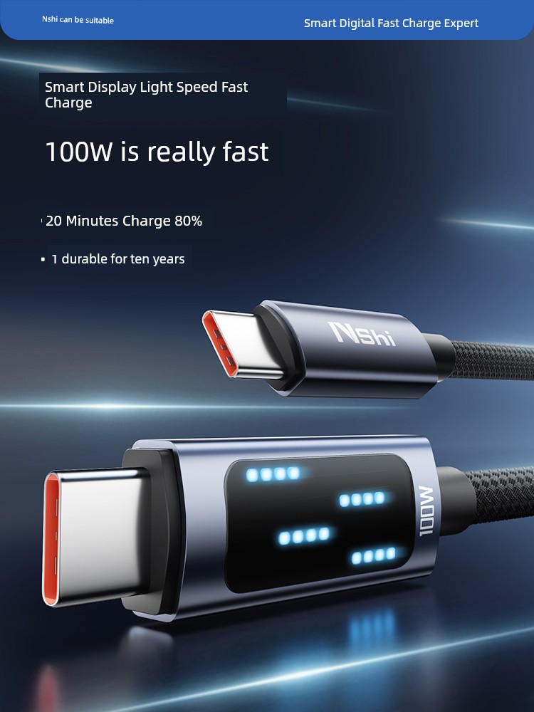 Applicable Double Type-c Charging Cable for Apple 16/15 Huawei Tpyec Mobile Phone Typc Laptop Xiaomi 100W Data Cable Double-Headed PD Braided Fast Charge Line Flash Charging Car Two Ends