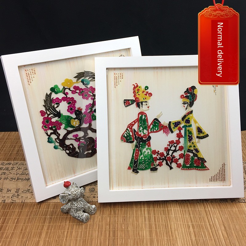Chinese Shaanxi Special Handicraft Gift Shadow Play Abroad for Foreigners Gift Living Room Decorative Painting Decoration Commemorative