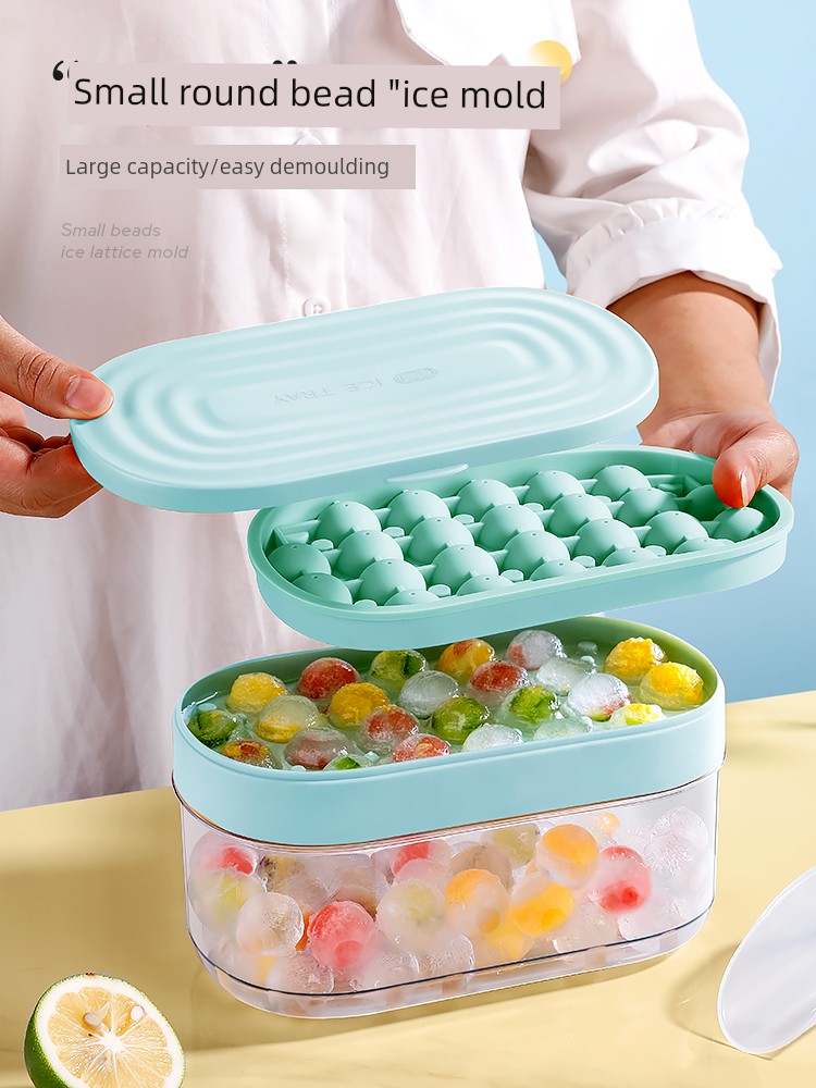 Ice Cube Mold Ice Hockey Ice Tray For Home Food Grade Soft Silicone Refrigerator Handy Gadget Homemade with a Lid Ice Storage Ice Maker
