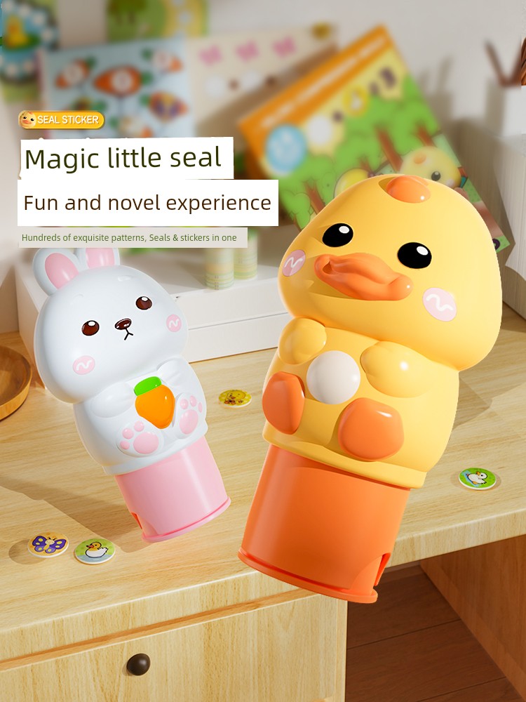 Children's Magic Seal Stickers DIY Paste Reward Girl Cartoon Seal Stickers Traceless Waterproof Colorfast Toys