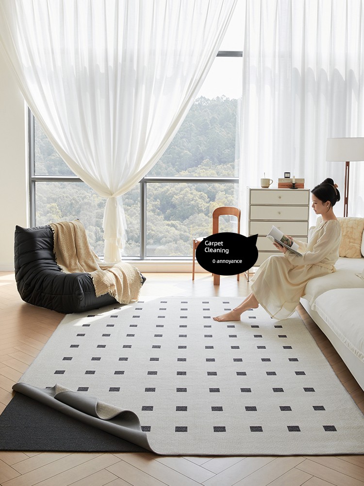Removable and Washable Living Room Carpet 2025 New Arrival Accessible Luxury Fancy Blackstone Apartment Machine Washable Foldable Bedside Blanket Floor Mat