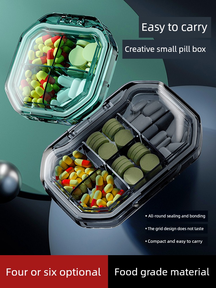 Medicine Box Portable Sorting 7 Days Sealed Moisture-Proof Large Capacity Three Meals a Day Portable Mini Medicine Storage Box