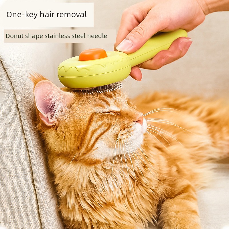 Cat Comb Special-Purpose Comb Hair Brush Handy Gadget Cat Petting Pet All Products Knot Opening Needle Comb Self-Cleaning Floating Hair Row Hair Ball