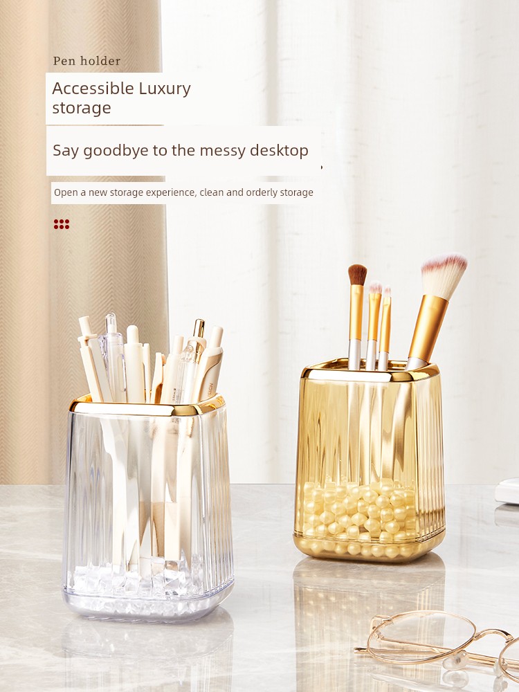 Affordable Luxury Style Pen Holder Office Desk Surface Panel Storage Box Fancy Boys and Girls Kids Study Comb Makeup Brush Can