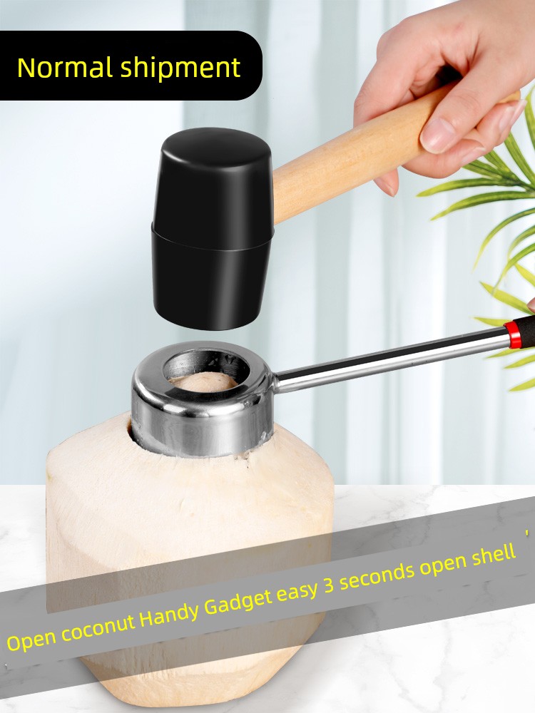 Open Coconut Handy Gadget Coconut Opener Open Coconut Handy Gadget Coconut Egg Opener Coconut Knife Shell Tool Green Coconut Hole Mouth Gag
