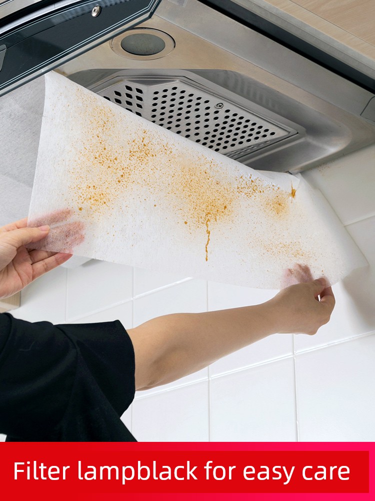 Kitchen Ventilator Oil-Proof Stickers Kitchen Self-Adhesive Disposable Oil-Absorbing Sheets Strainer Film High Temperature Resistant Block Fume Exhaust Cover