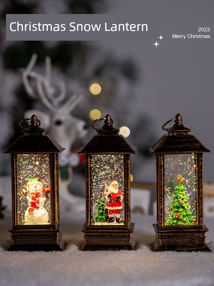 Christmas Small Gift Snow Light Kids Hand Gift Santa Claus Snowman Christmas Eve Surprise Toy Luminous