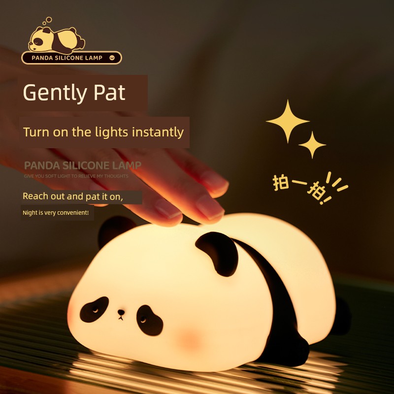 Egogo Fat Panda Small Night Lamp Bedroom Baby Nursing Sleep Lamp Bedside Atmosphere Kids Soft Light Night Light
