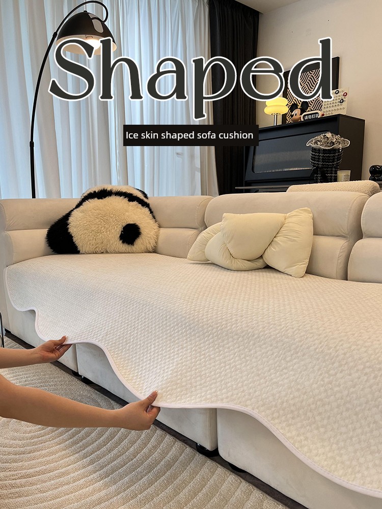 Summer Summer Mat Sofa Cushion 2025 New Arrival Special-Shaped Asymmetrical Cushion Non Slip Cool Straight Row Leather Sofa Cover Towel