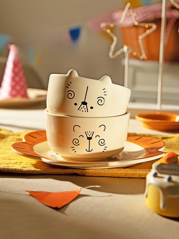 Modern Housewife Lion Ceramic Hand Gift Kids Tableware