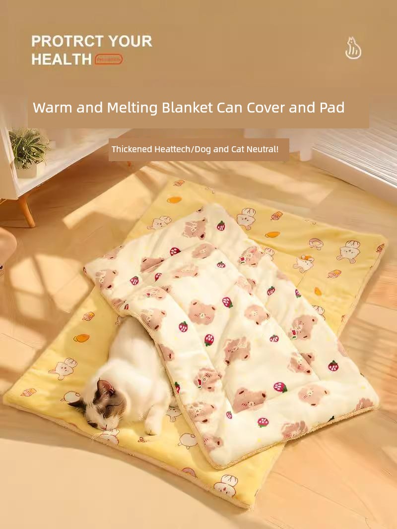 Pet Mat Dog Mat Cattery Pad Kennel Winter Heattech Cat Mattress Thickened Cat Blanket Sleep