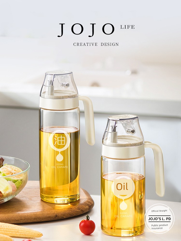 Jojo's L. Pd. Mr. Grocery. Non-Oil-Stick Kitchen Glass Oiler Automatic Opening and Closing Leak-Proof | Now
