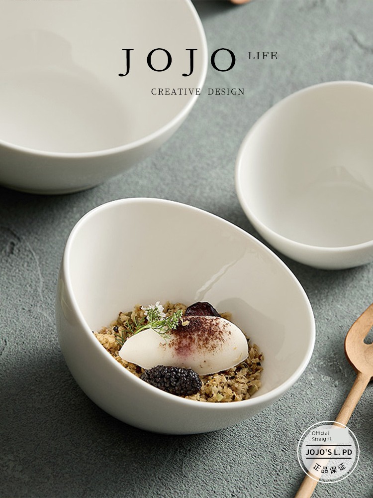 Jojo's L. Pd. Envy. Fancy White Oblique Bowl Dessert Bowl Hot Pot Condiment Sauce Bowl | Direction