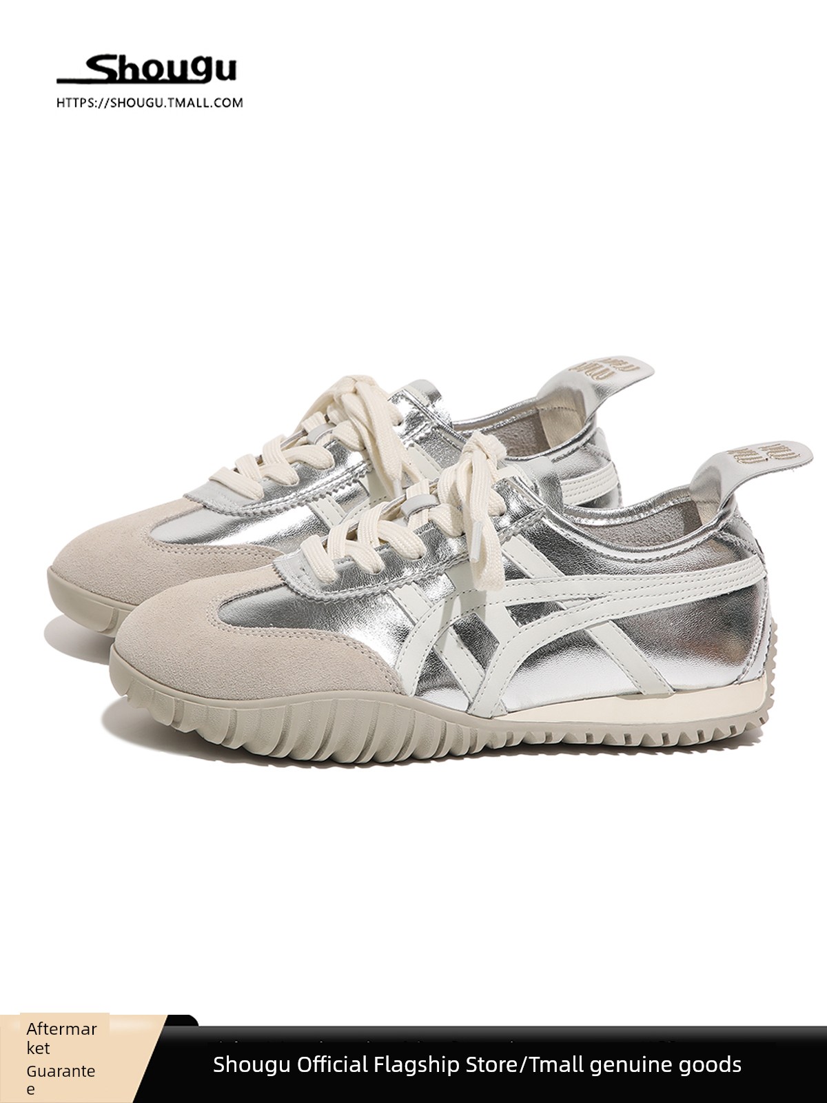 Shougu Silver Color Feet-Looking Small Flat Leather White Shoes Women 2024 New Summer Thin Breathable All-Match German Training Shoes