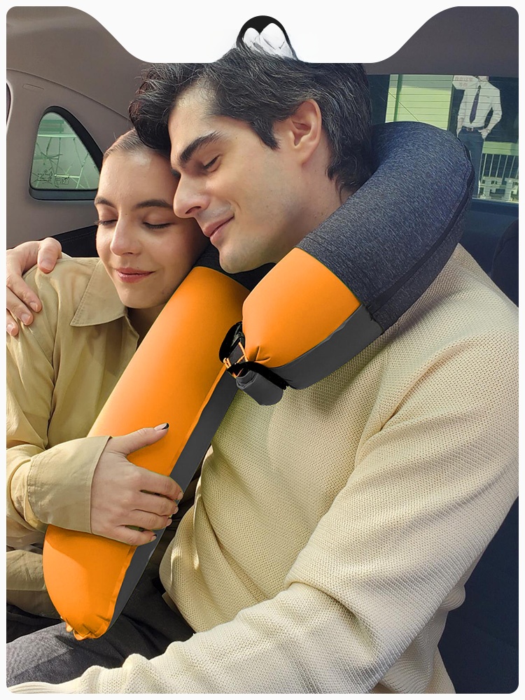 Naturehike Multifunctional Long U-Shaped Inflatable Pillow Outdoor Camping Portable Traveling Pillow Neck Pillow Sleeping Artifact