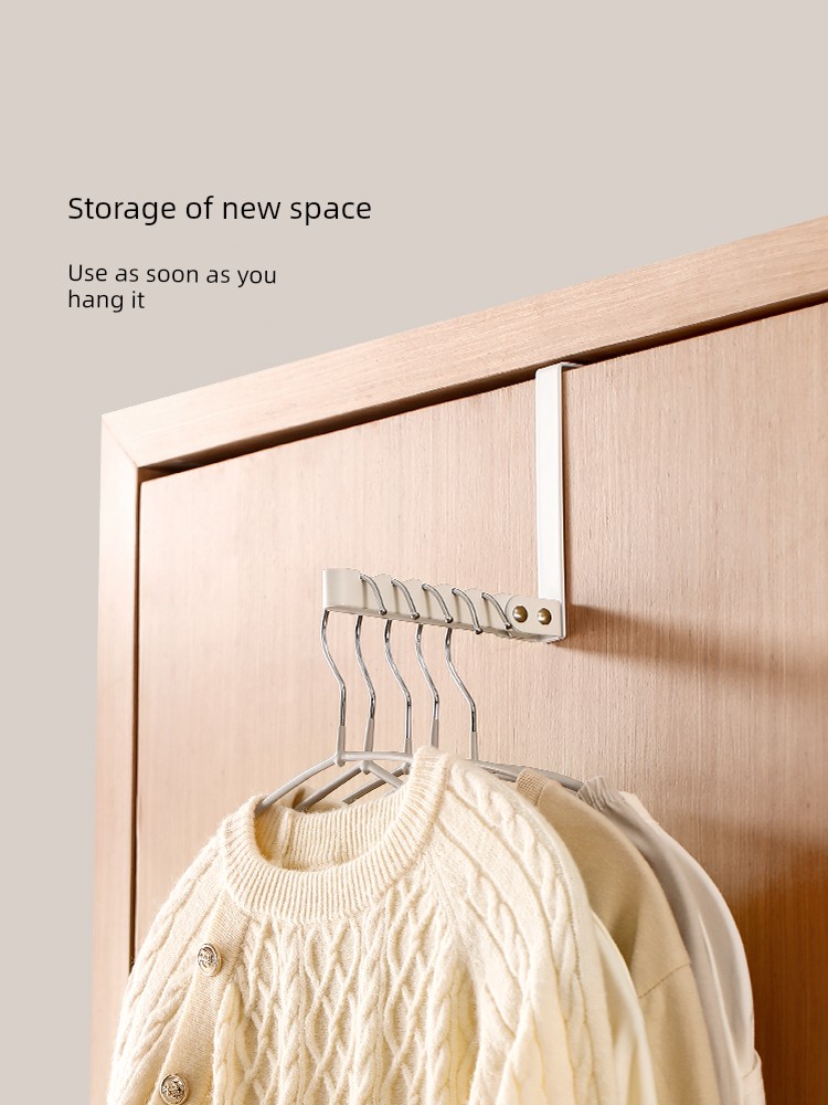 Fasola Foldable Door Rear Hook Punch-Free Seamless Entry Door Upper Hanger Bedroom Storage Clothes Clothes Rack
