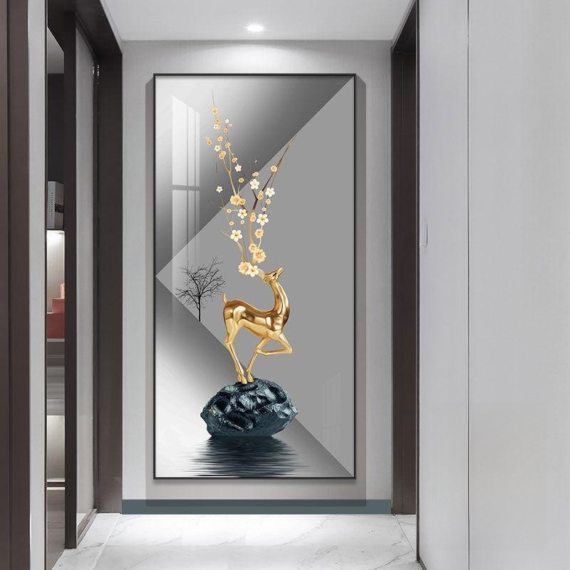 Accessible Luxury Entrance Painting Corridor Vertical Mural Fancy Elegant Living Room Aisle 2025 New Arrival Home Hanging Painting