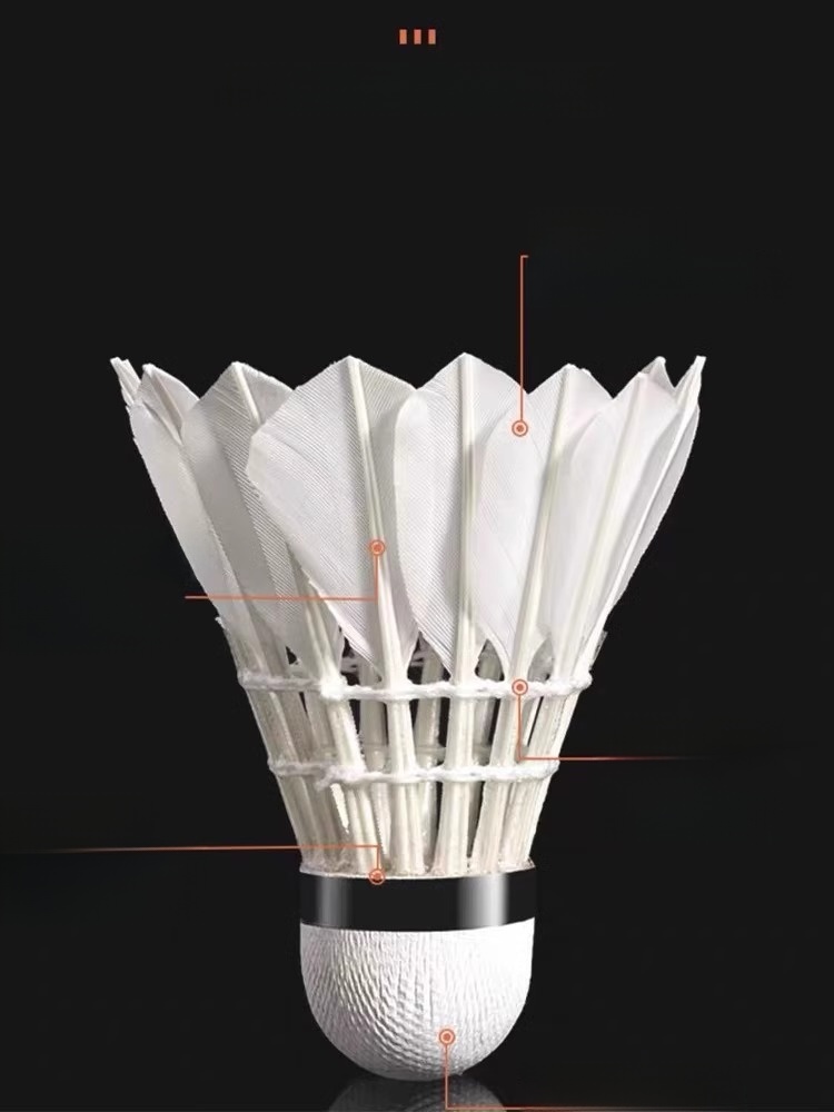 12 Badminton Pack/6 Durable King White Black Training Professional Competition Durable Ball Playing Luminous Goose Feather Nylon