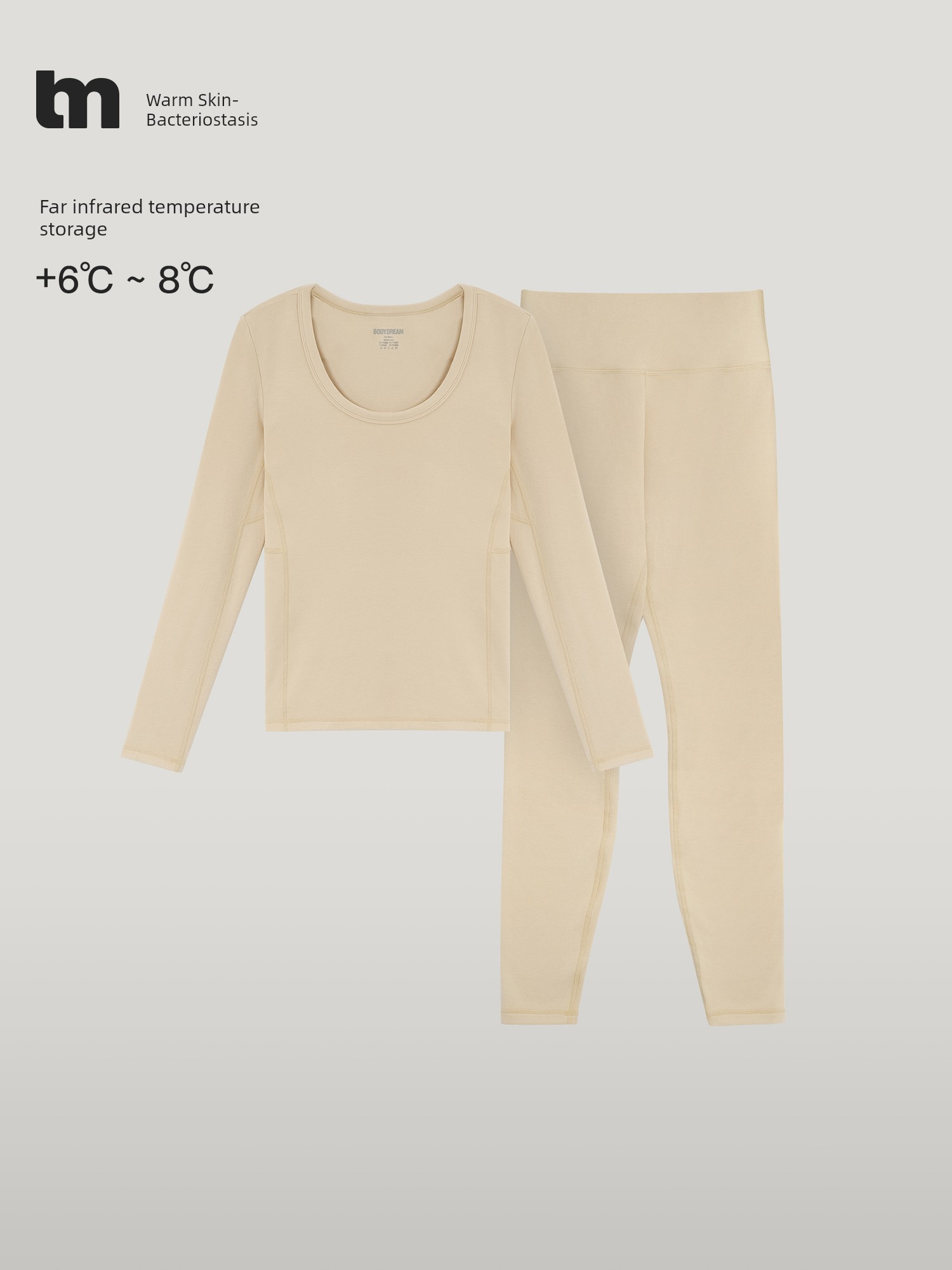 Bodydream Women's Clothing New Heattech Intimates Female Fall and Winter Base Clothing Antibacterial Self-Heating Autumn Suit