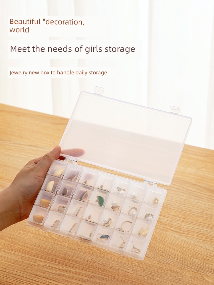 Anti-Oxidation Jewelry Box Earrings Ear Stud Necklace Hand Jewelry Box Portable Earrings Ring Buggy Bag Handy Gadget Transparent