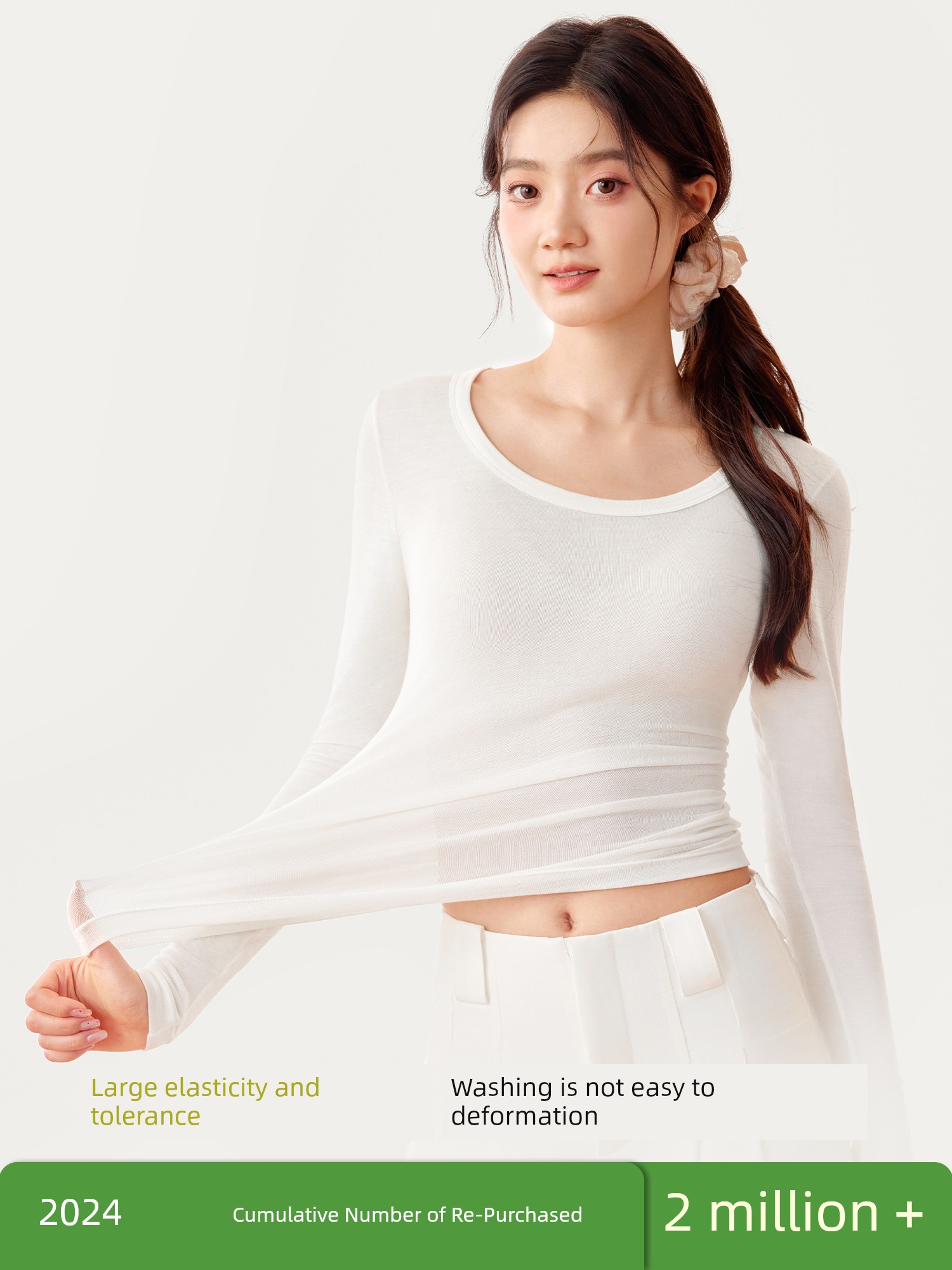 Undershirt Intimates Women's Black Inner Spring and Autumn White Long Sleeves Skin Bottom Coat Lightweight Knitted Sweater Autumn Winter Coat round Neck Autumn Clothes
