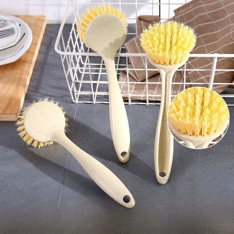 For Home Washing and Descaling Oil Stain Long Handle Wok Brush