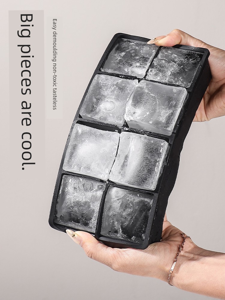 Large Silicone Ice Cube Mold Whiskey Bar Cube Ice with Lid Ice Tray Commercial Ice Box Ice Hockey Mrun