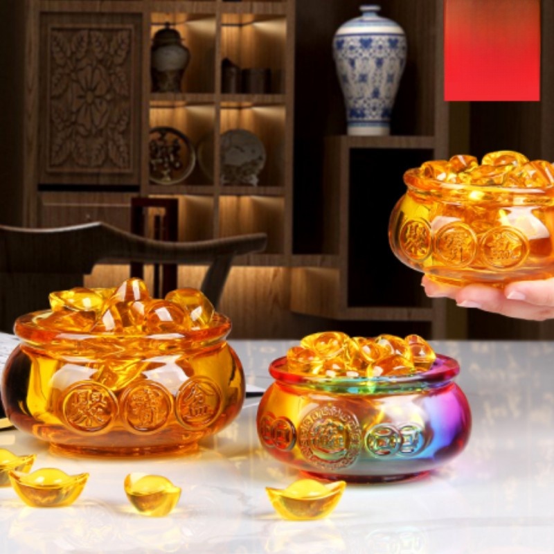 Citrine Cornucopia Decoration Glaze Ingot Money Drawing Home Furnishings Opening-up Housewarming Gifts Desktop Creativity