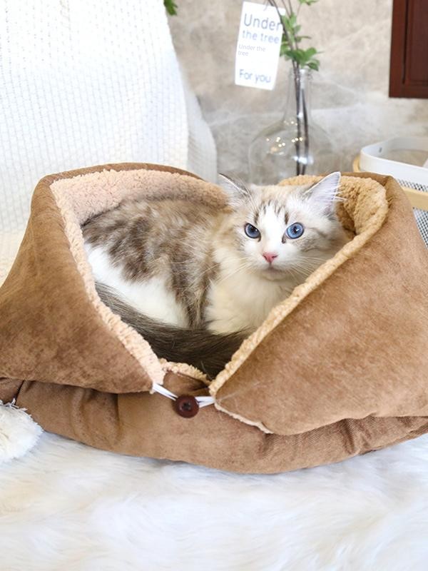Foldable Cat Nest Winter Heattech Kennel Removable and Washable Winter Pet Small Size Dogs Puppy Cat Sleep Mat