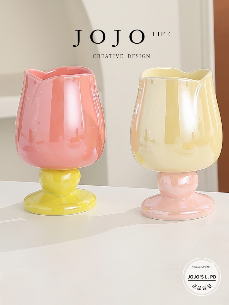 Jojo's L. Pd. Rhinitis. Mug Creative Ins Style Ceramic Tulip Good-looking | Rhinitis