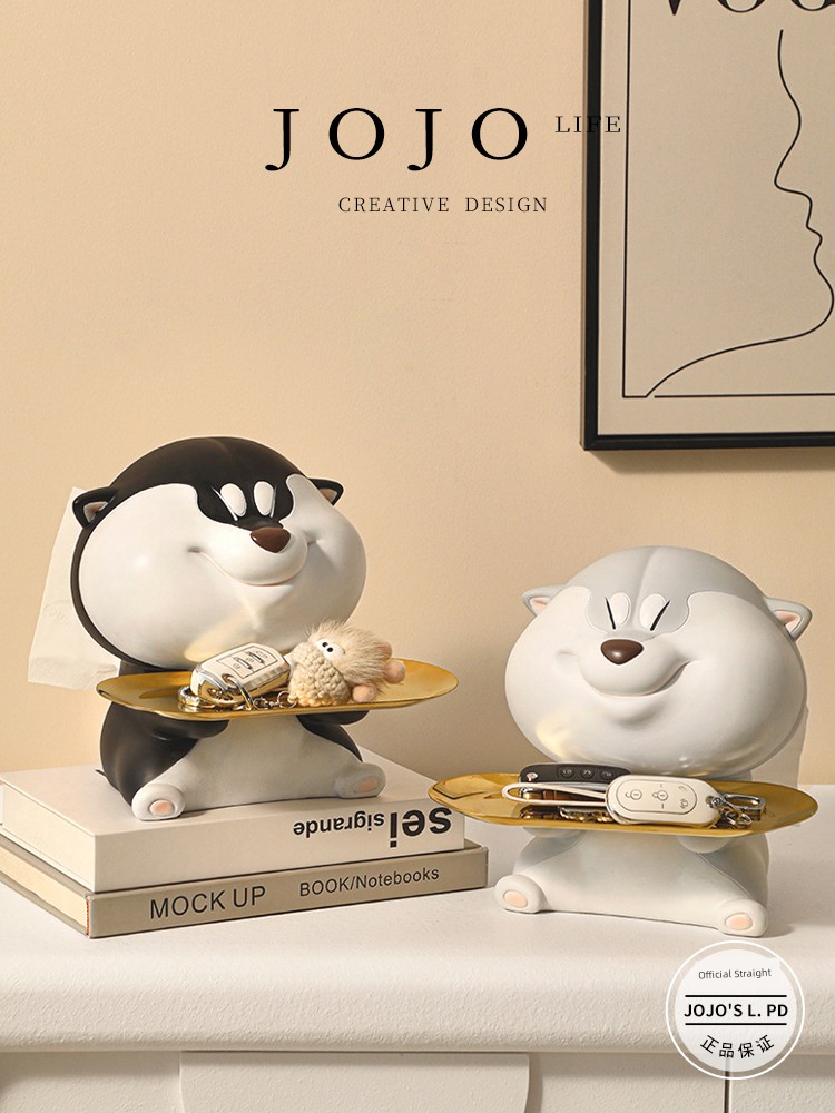 Jojo's L. Pd. Apricot. Shelf Cute Shiba Inu Home Tissue Box Ornaments Gathering | Apricot Mail