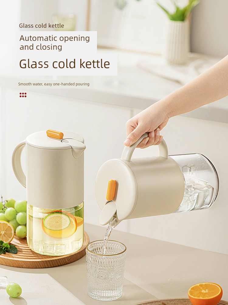 One Forgot Cold Water Bottle Glass Food Grade Water Pitcher For Home Large Capacity Water Storage Cup High Temperature Resistant Beverage Tea Barrel