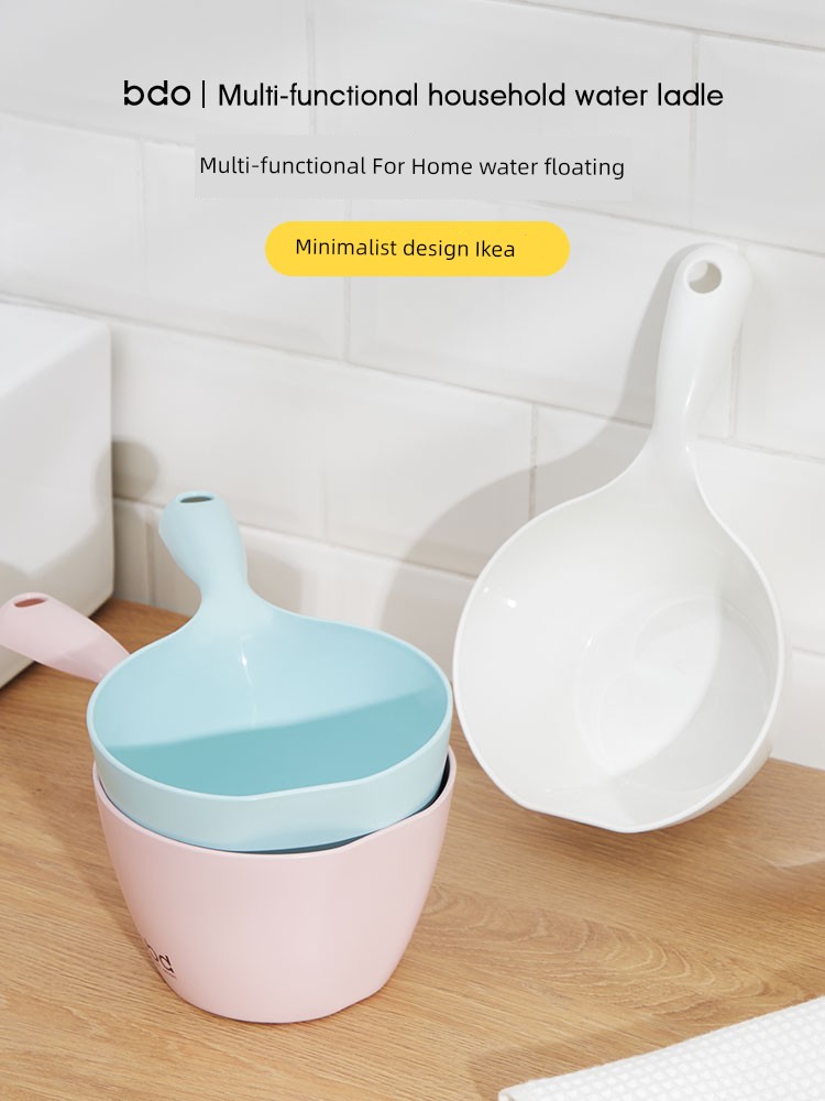 Large Bathroom Bath Plastic Long Handle Soup Spoon