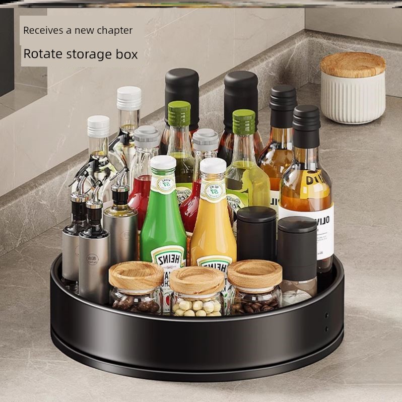 Kitchen Rotate Spice Rack Seasoning Oil Salt Sauce Vinegar Seasoning Product Storage Box Shelf Storage Rack Seasoning Rack