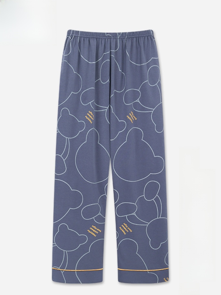 Plandoo Men's Pajama Trousers Summer Pure Cotton Thin Pants Plus Size Spring and Autumn Casual Suitable for Daily Wear Loose Home Pants