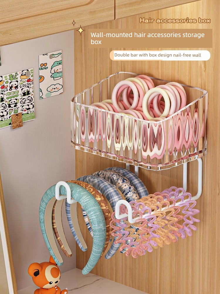 Hair Accessory Organizer Punch-Free Headband Hair Band Organize Fantastic Large Intestine Hair Ring and Hairpins Shark Clip Headdress Jewelry Box