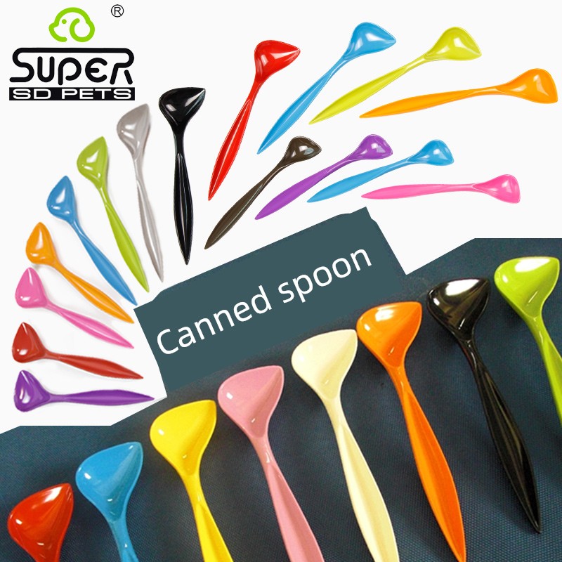 Supemoto Canned Spoon Dog Cat Food Spoon Dog Food Shovel Cat Food Shovel Supplies Pet Food Long Handle Food Spoon